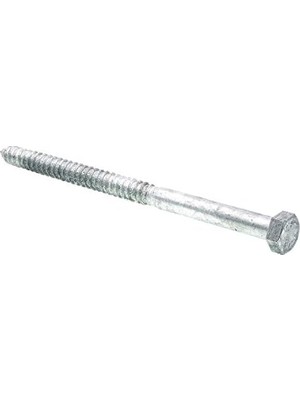 Teknocan Marketing 9057586 Altıgen Gecikme Vidaları, 1,5 cm x 10 Inç, A307 A Sınıfı Daldırma Galvanizli Çelik, (5'li Paket)