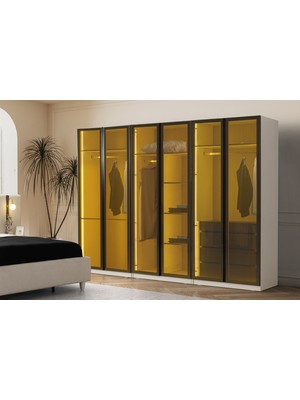 Doressa Flen 6 Kapılı Full Reflekte Camlı Gardırop