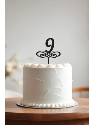 Teknocan Marketing 9. Yaş Doğum Günü Pastası Süsleme, Pasta Süsü, Yeniden Kullanılabilir, OCT29