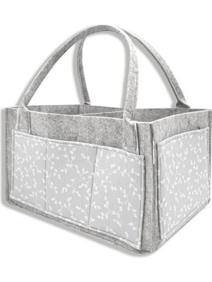 Paradise Sda  keçe Anne Bebek Bakım Çantası 772 Gri Çiçek 4523