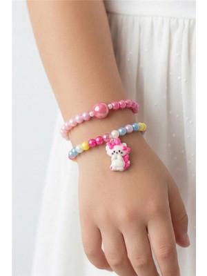 Petek Aksesuar Kız Çocuk Figürlü 2 Li Boncuk Bileklik