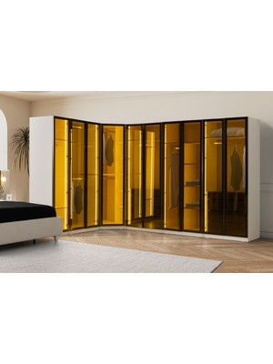 Doressa Flen Full Reflekte Camlı Köşe Gardırop