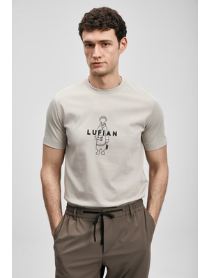 Lufian Sımbad Modern Grafik T- Shirt Taş