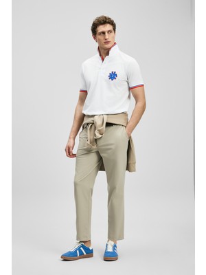 Lufian Gavın Smart Erkek Polo Tişört Kırık Beyaz