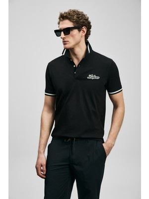 Lufian Artos Smart Erkek Polo Tişört Siyah