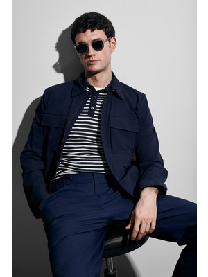 Lufian Marco Erkek Pamuklu Kazak Koyu Lacivert