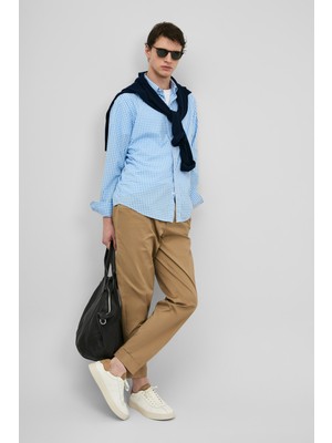 Lufian Marco Erkek Basic Gömlek Regular Fit Mavi