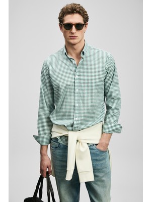 Lufian Marco Erkek Basic Gömlek Regular Fit Yeşil