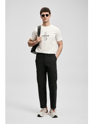 Lufian Sımbad Modern Grafik T- Shirt Kırık Beyaz