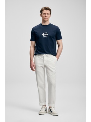 Lufian Thınk Modern Grafik T- Shirt Lacivert