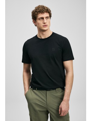 Lufian Pablo Modern Grafik T- Shirt Siyah