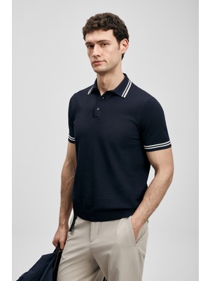 Lufian Dora Erkek Modal Karışımlı Kazak Koyu Lacivert