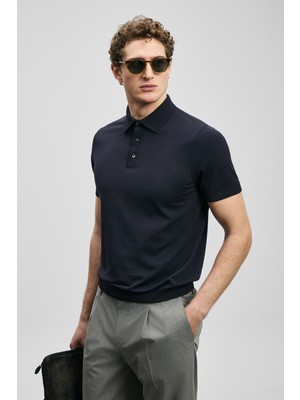 Lufian Derek Erkek Modal Karışımlı Kazak Koyu Lacivert