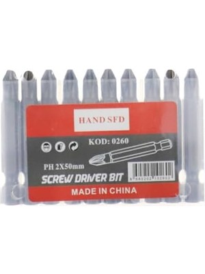 Teknocan Marketing Hand Sfd Yıldız Tornavida Uç, Ph2, 50 Mm, 10 Adet