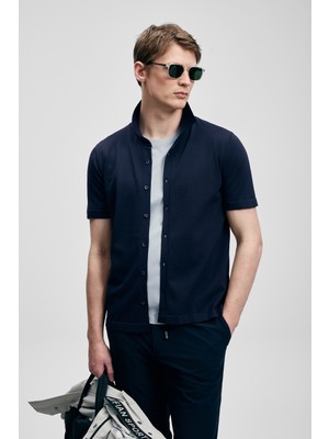 Lufian Vıctor Erkek Modal Karışımlı Kazak Koyu Lacivert