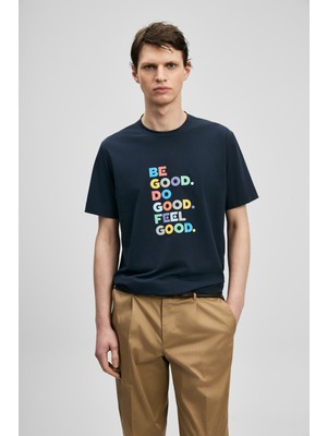 Lufian Good Modern Grafik T- Shirt Lacivert