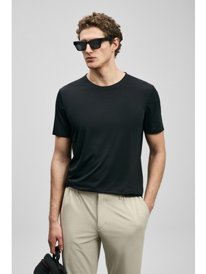 Lufian Altero Modern Grafik T- Shirt Siyah