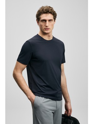 Lufian Altero Modern Grafik T- Shirt Lacivert