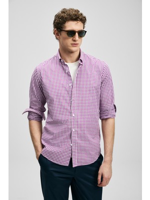 Lufian Marco Erkek Basic Gömlek Regular Fit Mor