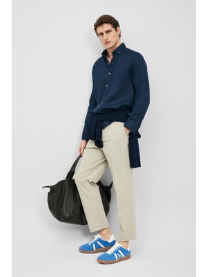 Lufian Pitaya Erkek Keten Gömlek Comfort Fit Lacivert