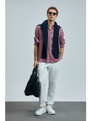 Lufian Karl Smart Erkek Chino Pantolon Slim Fit Beyaz