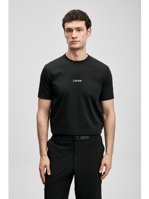 Lufian Marcus Modern Grafik T- Shirt Siyah