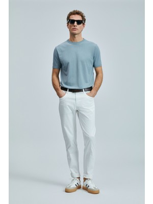 Lufian Helt Spor 5 Cep Erkek Pantolon Slim Fit Beyaz