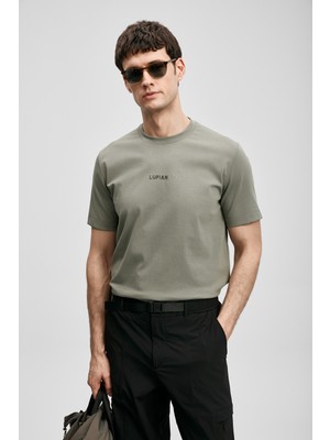 Lufian Marcus Modern Grafik T- Shirt Yeşil