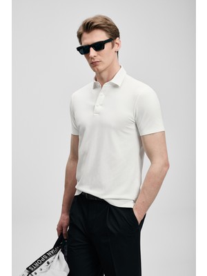 Lufian Jaxon Smart Erkek Polo Tişört Beyaz