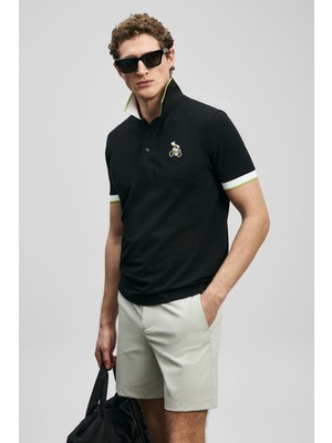 Lufian Zane Smart Erkek Polo Tişört Siyah