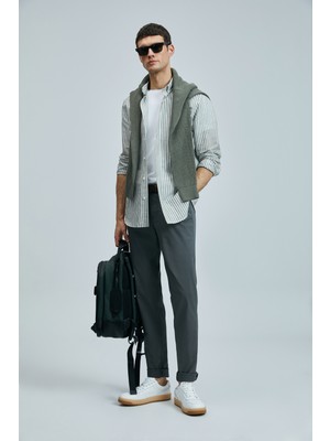 Lufian Helt Spor 5 Cep Erkek Pantolon Slim Fit Koyu Yeşil