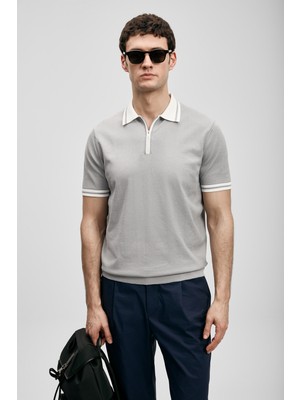 Lufian Dean Erkek Modal Karışımlı Kazak Açık Gri