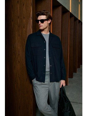 Lufian Andre Erkek Örme Ceket Lacivert