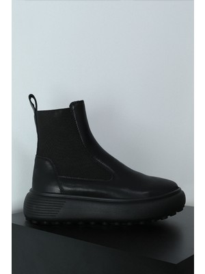 Lufian Monıca Kadın Deri Bot Siyah