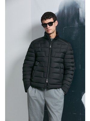 Lufian Lukas Kaz Tüyü Erkek Mont Siyah