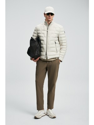 Lufian Lukas Kaz Tüyü Erkek Mont Ekru