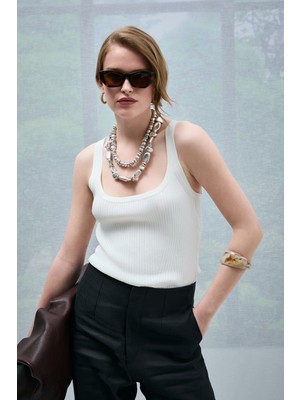 Lufian Aster Kadın Triko Atlet Krem