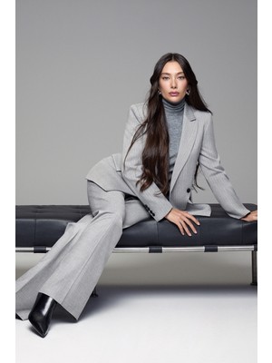 Lufian Lına Kadın Ceket Regular Fit Gri