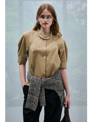 Lufian Cossı Kadın Gömlek Deve Tüyü