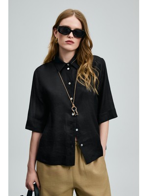 Lufian Hanna Kadın Gömlek Siyah