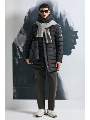 Lufian Albert Kaz Tüyü Erkek Mont Siyah