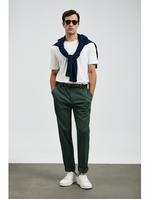 Lufian Rumı Smart Erkek Chino Pantolon Slim Fit Yeşil