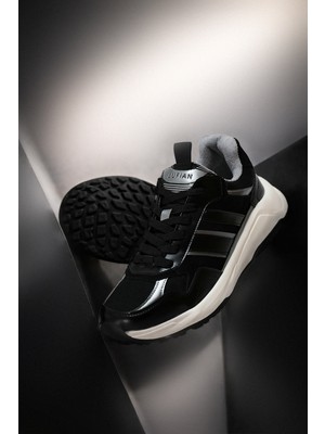 Lufian Eduard Erkek Deri Sneaker Ayakkabı Siyah