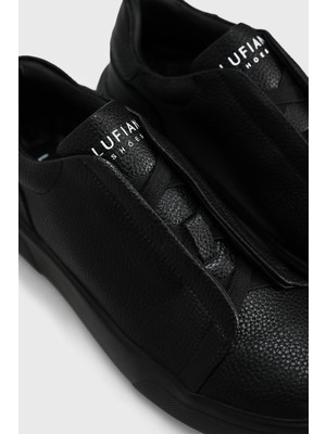 Lufian Dante Erkek Deri Sneaker Ayakkabı Siyah