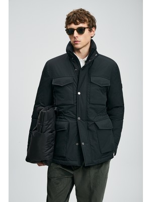 Lufian Edgar Kaz Tüyü Erkek Mont Siyah