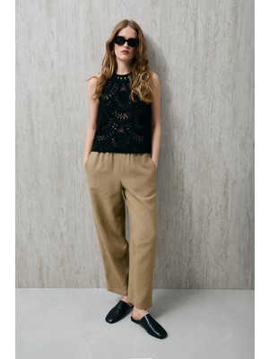 Lufian Grade Kadın Triko Atlet Siyah