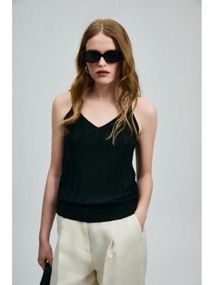 Lufian Darla Kadın Triko Atlet Siyah