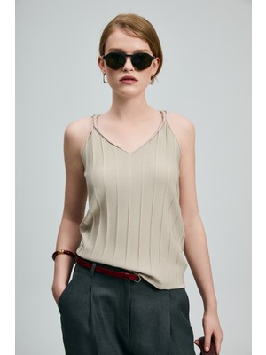 Lufian Darla Kadın Triko Atlet Bej