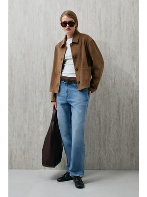 Lufian Camıla Kadın Gömlek Ceket Deve Tüyü