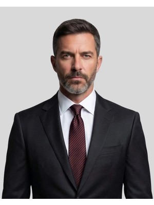 1001 Kravat 8 Cm Genişliğinde Ince Çizgili Bordo Kravat